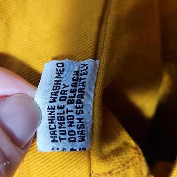 DEADSTOCK Jeantonic yellow high waist button-fly jeans, sz 20 (see measurements) - Picture 11 of 12